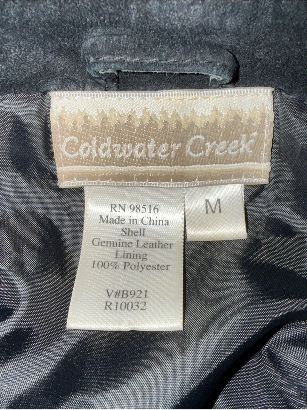 Coldwater Creek Black Suede Jacket with Leather Trim men’s medium